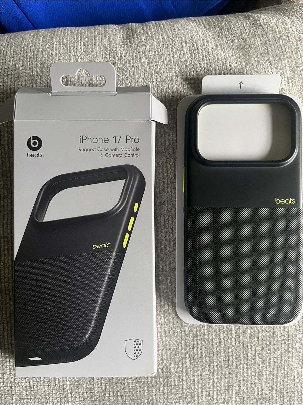 Beats by Dre Rugged iPhone 17 Pro Case in Black with Neon Yellow Accents